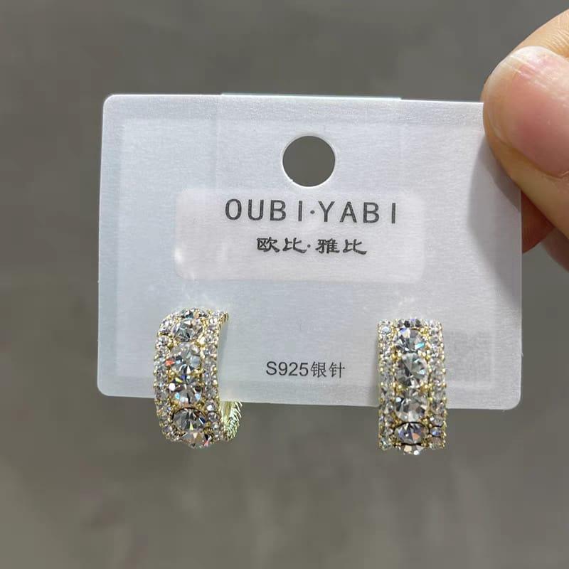Funky Silver Plated Zircon Earrings