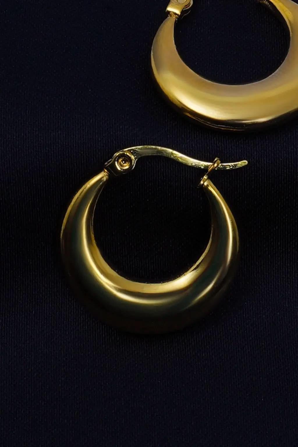Crescent Hoop Earrings - Timeless Elegance in Gold