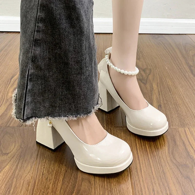 Luxury Women High Heels Elegant Bow Square Toe Women