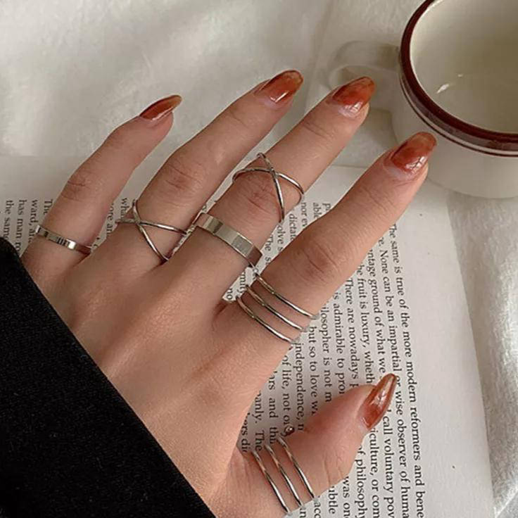 Hip Hop Pack of 6 Rings Set