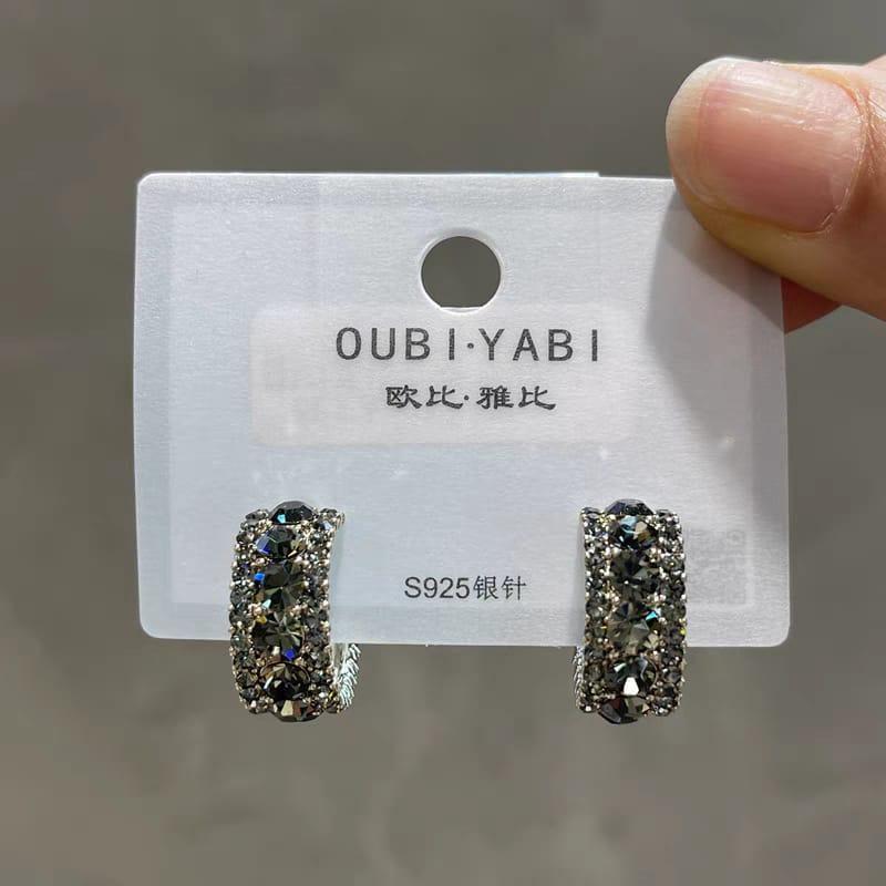 Funky Silver Plated Zircon Earrings