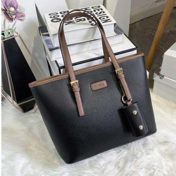Stylish Women's Black Rexine Shoulder Bag