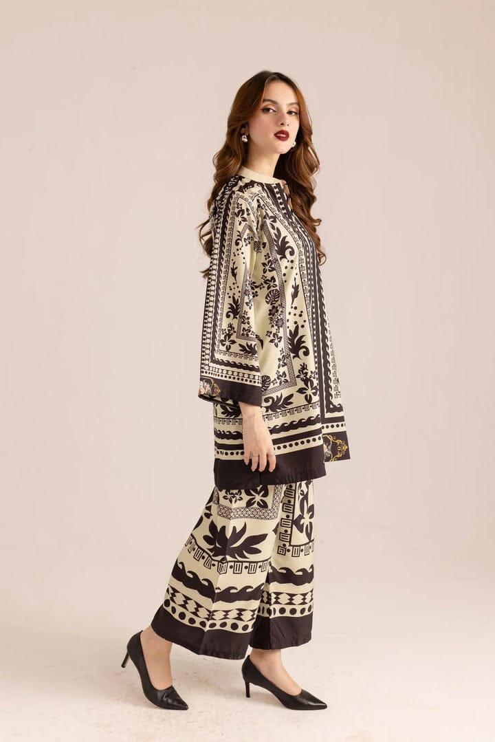 2 Pcs Women's Stitched Printed Co-Ord Set