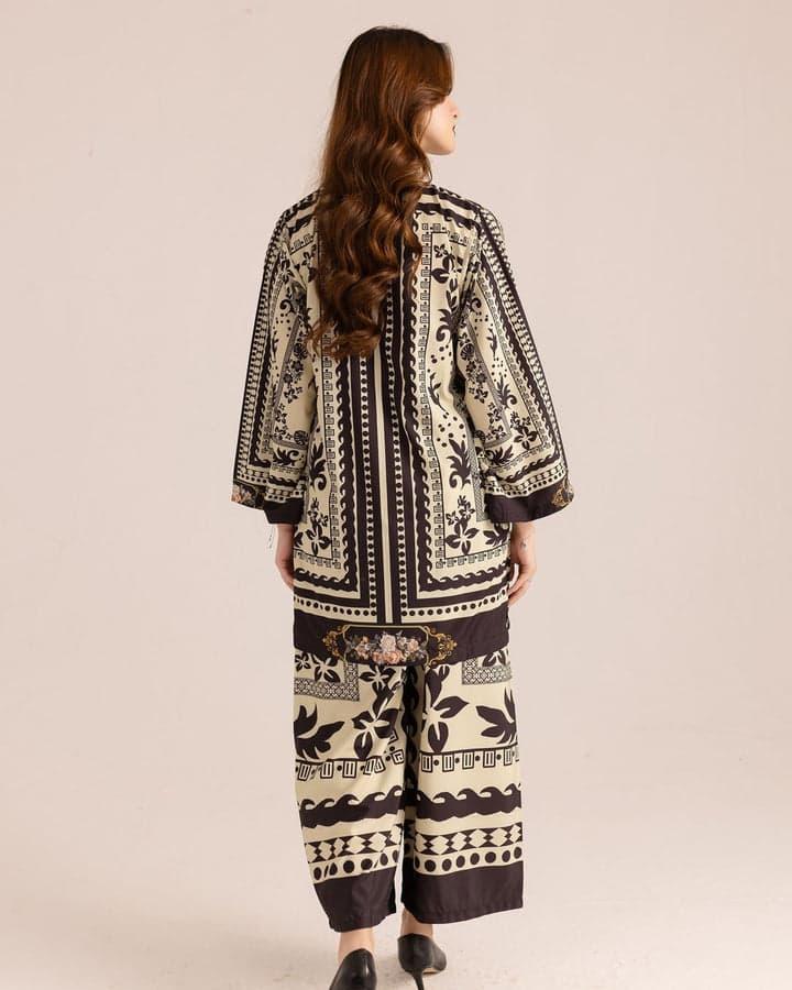 2 Pcs Women's Stitched Printed Co-Ord Set