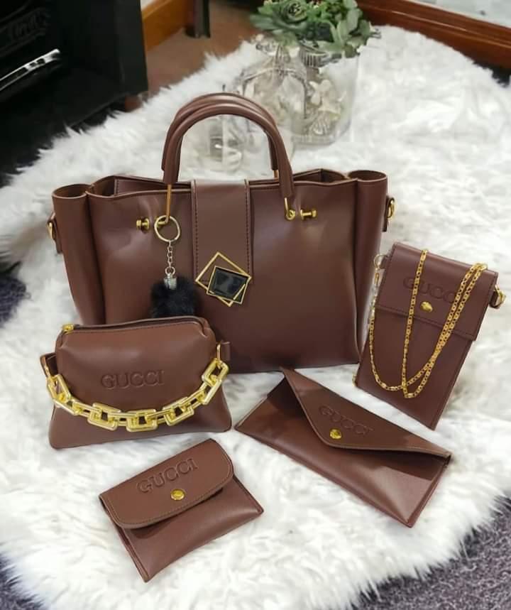 Girl's PU Leather Plain Hand Bag Set
