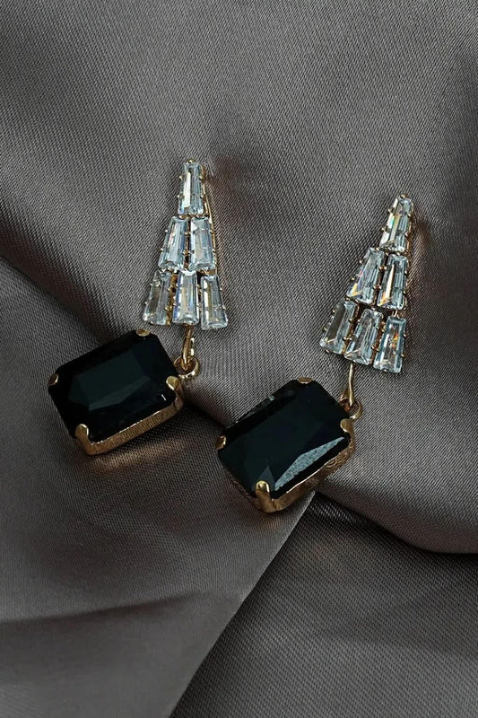Pearl Cross Stud Earrings & Gold Cuff Bracelet Set-Elegant & Chic