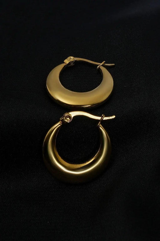 Crescent Hoop Earrings - Timeless Elegance in Gold
