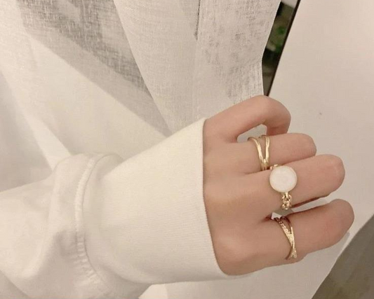 Beautful Plain Ring Set, Pack Of 3