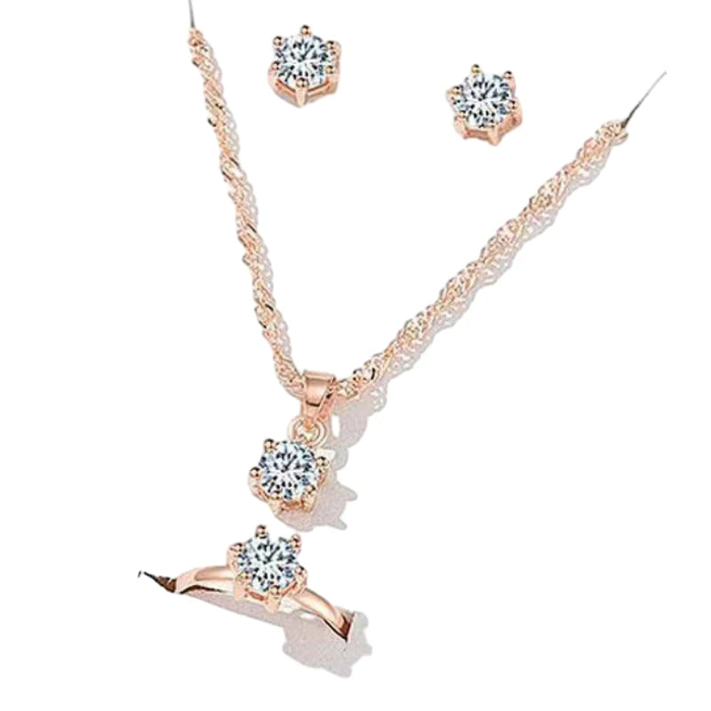 Women Necklace Earrings Ring Bracelet