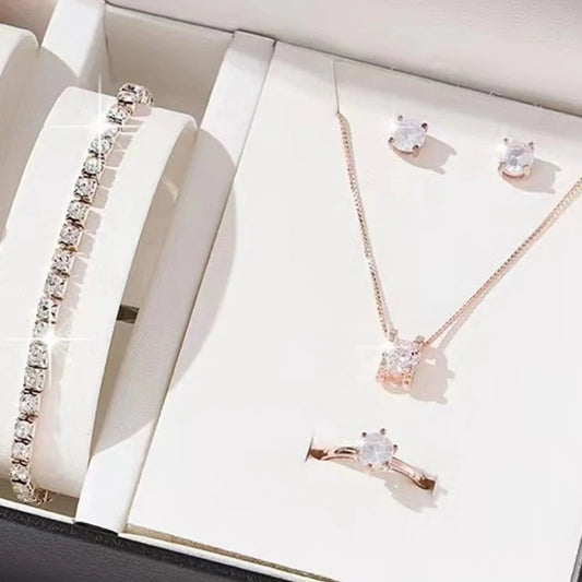 Women Necklace Earrings Ring Bracelet